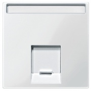 Накладка 1-ая тел/комп розеток с полем для надписи Rj11/RJ45 прямая System M Merten полярно-белый