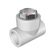 Тройник с переходом на накидную гайку KALDE - 25 x 1" (для полипропиленовых труб, белый)