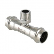 Тройник с переходом на наружную резьбу VALTEC VTi.150 - 28 x 1" (прессвой, для труб из нерж.стали)