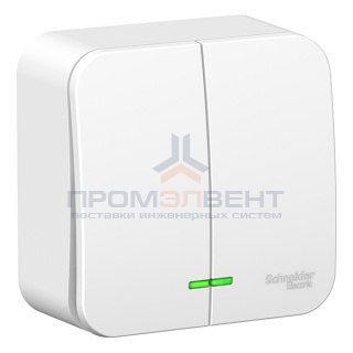 Выключатель 2-клавишный с подсветкой (cх.5) Blanca Schneider Electric 10А 250В белый