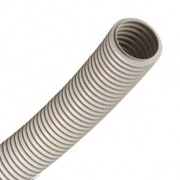 Труба ПВХ гибкая гофр. д.16мм, лёгкая без протяжки, цвет серый [бухта 50м]