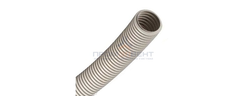 Труба ПВХ гибкая гофр. д.50мм, лёгкая без протяжки, цвет серый [бухта 30м]