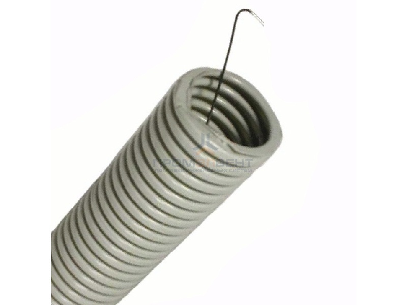 Труба ПВХ гофрированная DKC д.25мм, тяжёлая с протяжкой, цвет серый [бухта 50м]