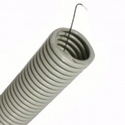 Труба ПВХ гофрированная DKC д.20мм, лёгкая с протяжкой, цвет серый [бухта 100м]