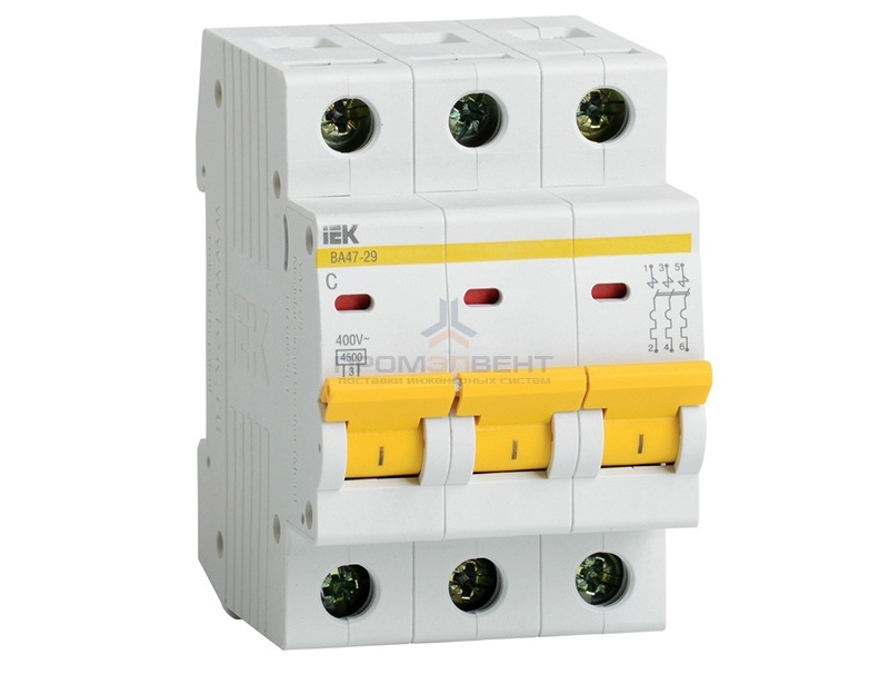Автоматический выключатель ВА47-29 3Р 32А 4,5кА характеристика С ИЭК (автомат)
