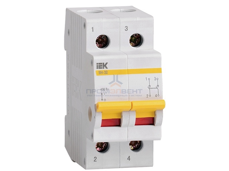 Рубильник модульный ВН-32 2Р  32А выключатель нагрузки ИЭК