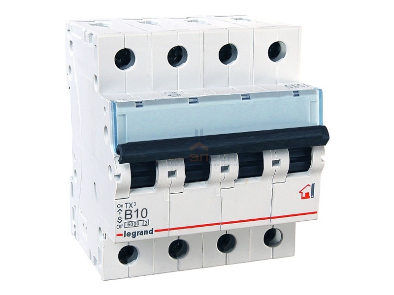 Автоматический выключатель Legrand TX3 B10A 4П 6kA (автомат)