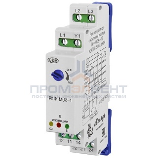 Реле контроля фаз РКФ-М08-1-15 AC400В УХЛ4 с контролем сопротивления изоляции R>500 кОм